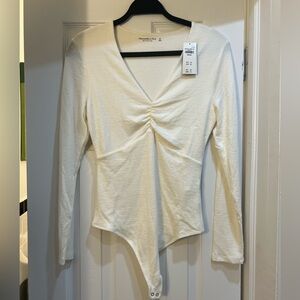 Abercrombie NWT White Long Sleeve Body Suit